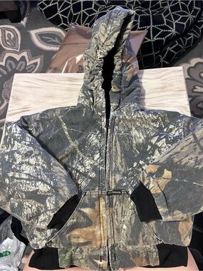 Wolf Mountain Boys Camo Hooded Hunting Jacket Size 4T Insulated Full Zip
